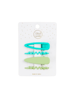 Miki Miette Solid Hair Clip Set - Green