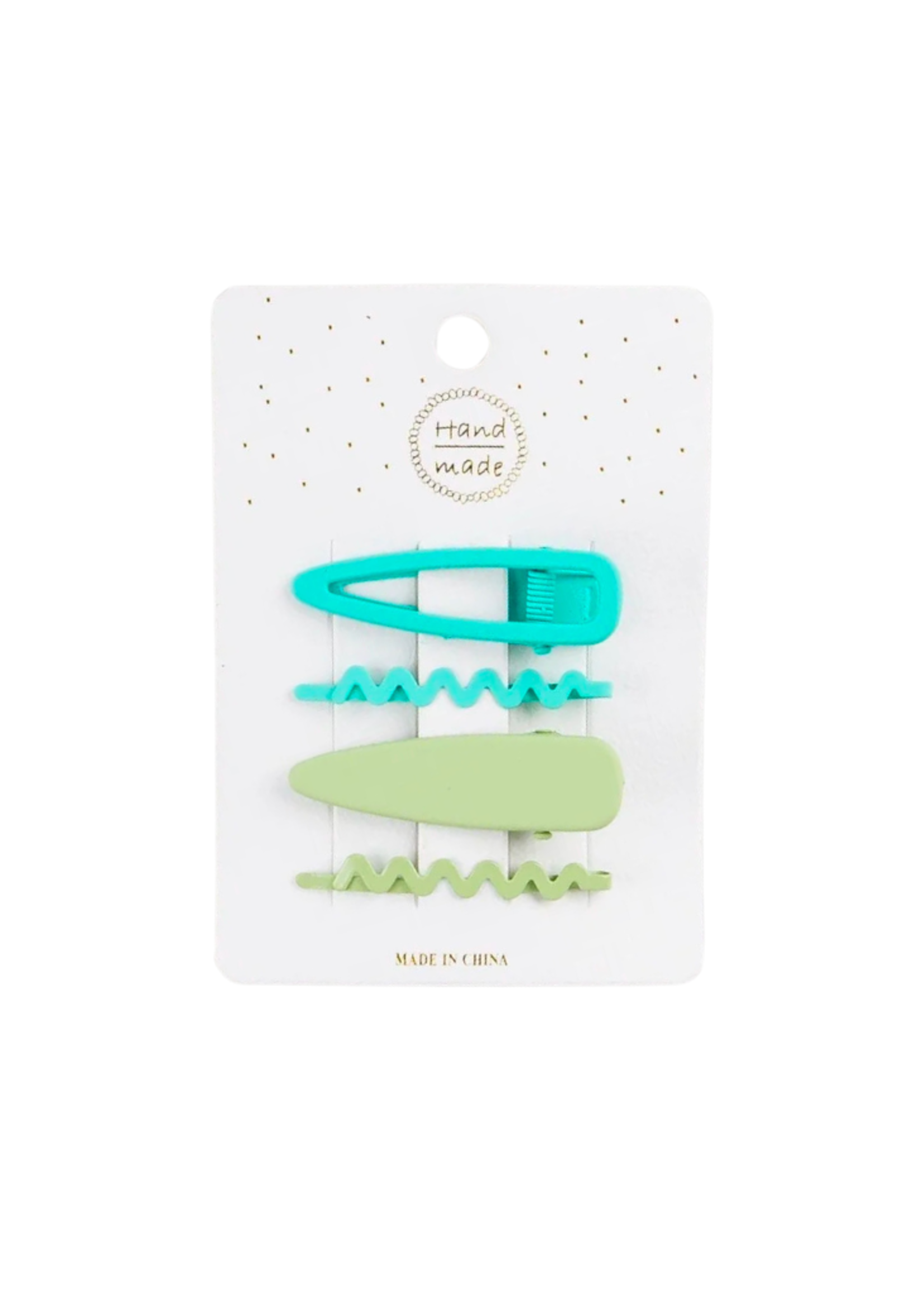 Miki Miette Solid Hair Clip Set - Green