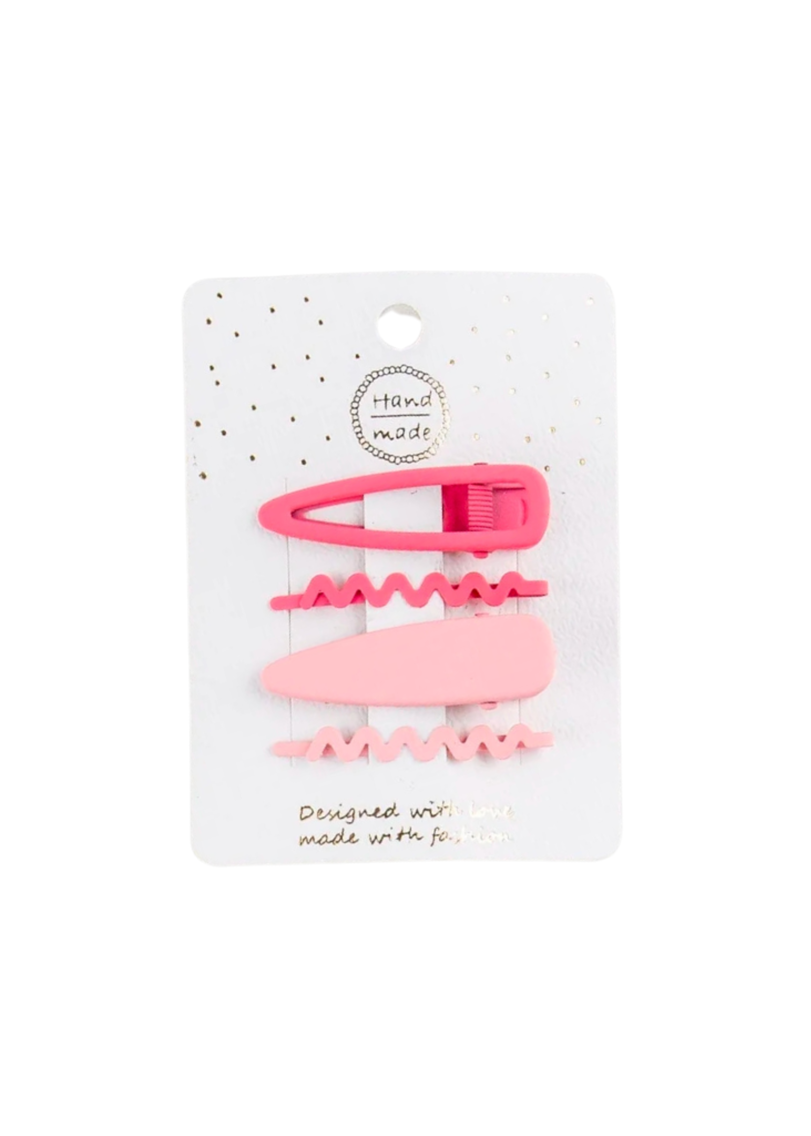 Solid Hair Clip Set - Pink
