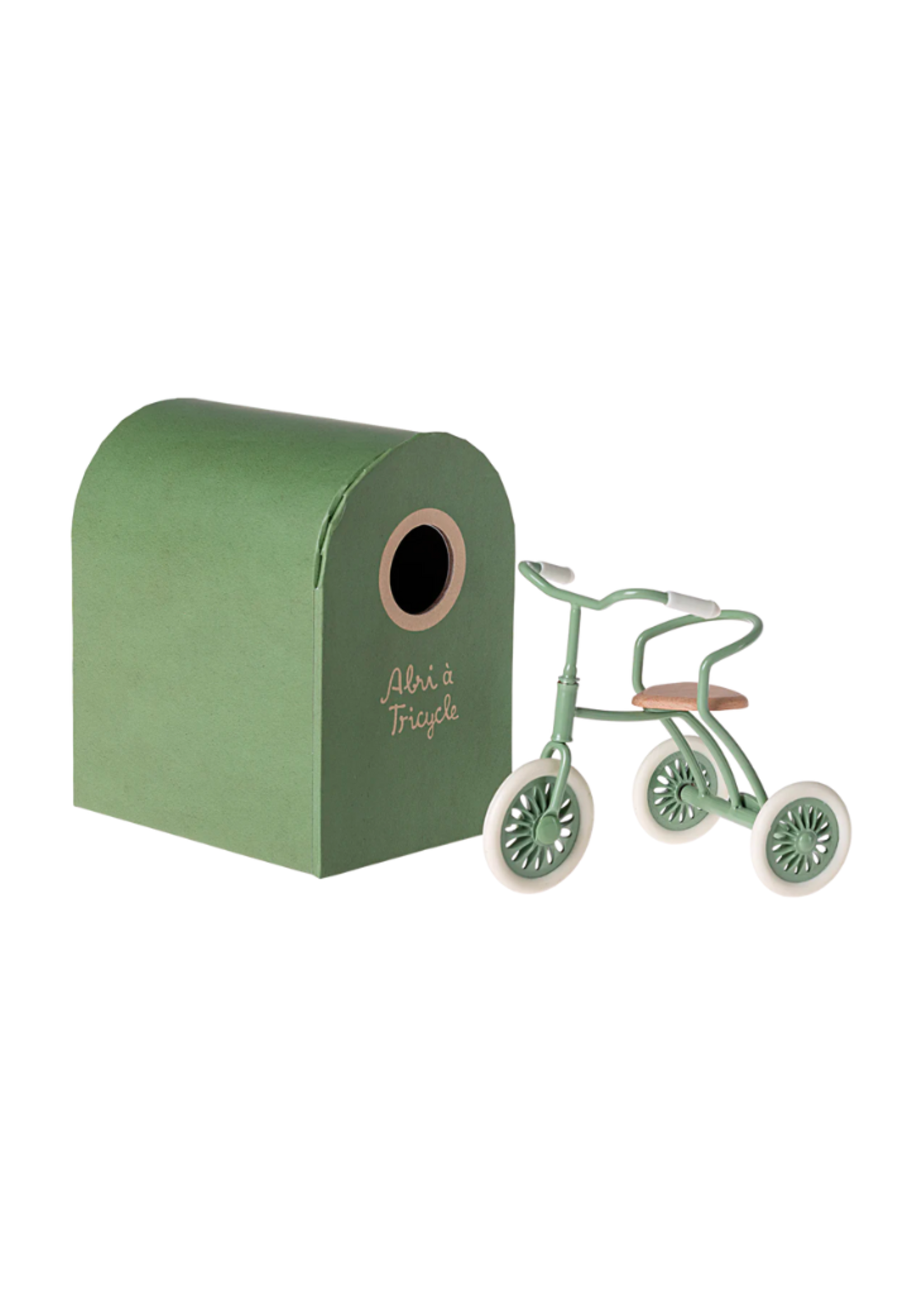 Maileg Abri a Tricycle, Mouse - Green