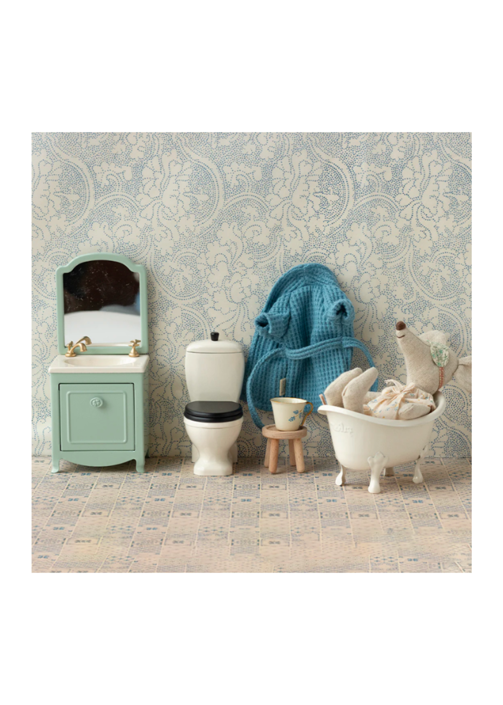 Maileg Sink Dresser, Mouse - Mint