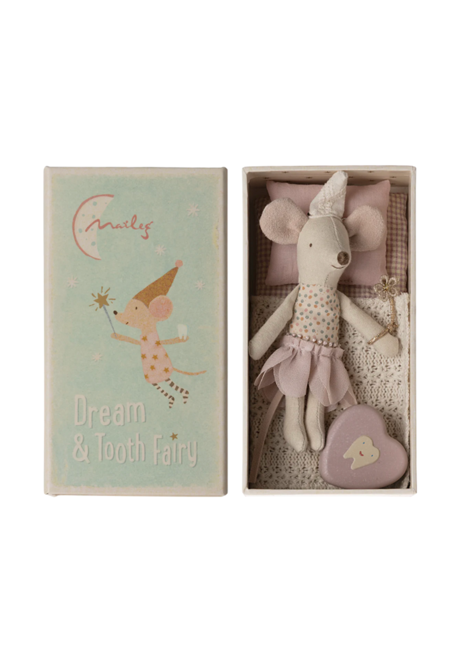 Maileg Tooth Fairy Mouse, Little Sister in Match Box