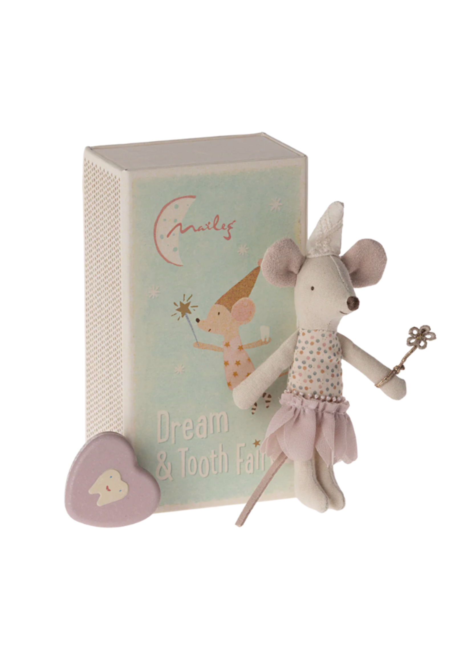 Maileg Tooth Fairy Mouse, Little Sister in Match Box