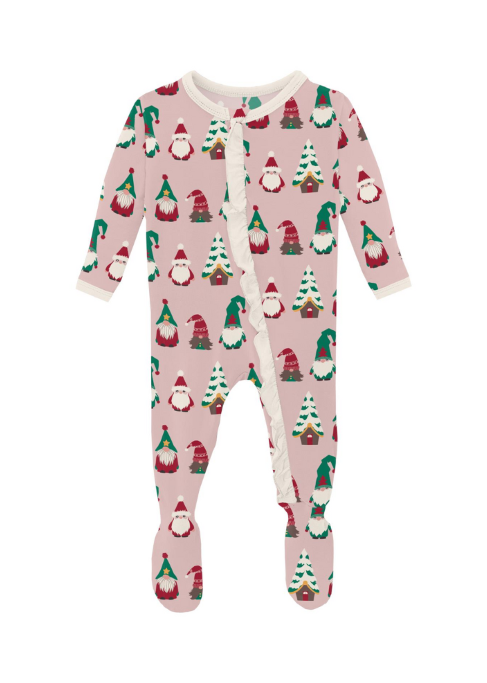 Kickee Pants Baby Rose Gnomes Ruffle Footie