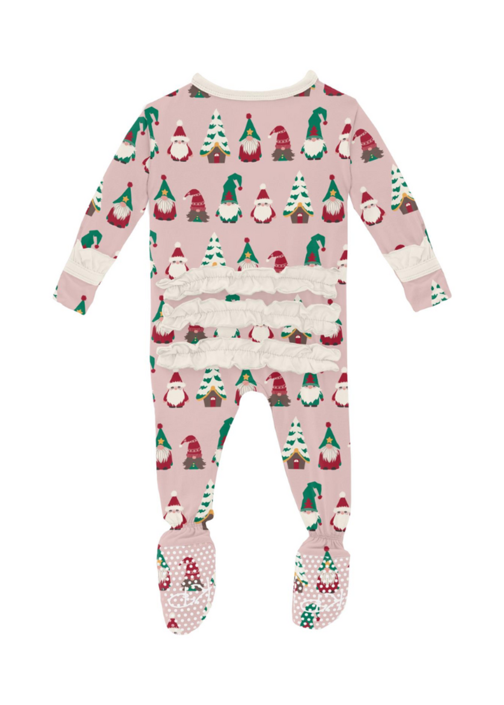 Kickee Pants Baby Rose Gnomes Ruffle Footie