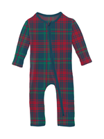 Kickee Pants Peacock Plaid Coverall