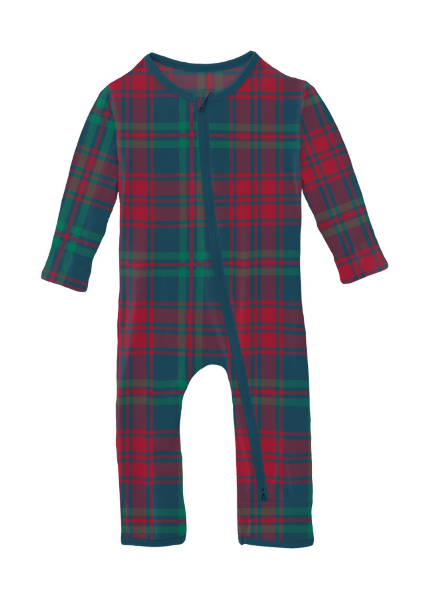 Kickee Pants Peacock Plaid Coverall