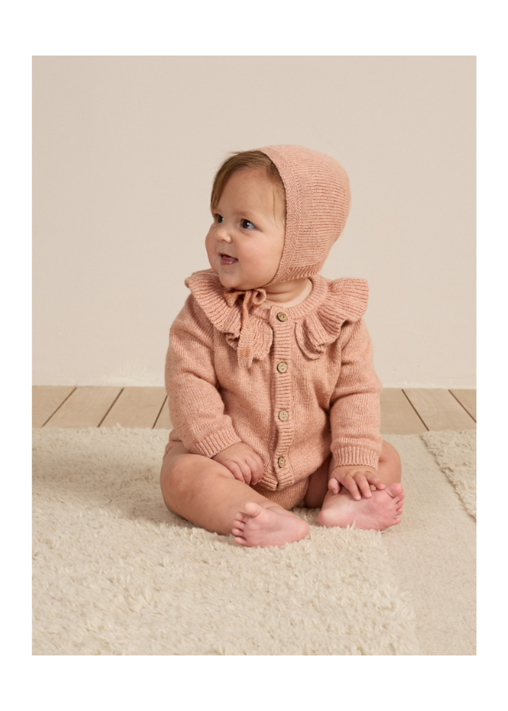 Quincy Mae Heathered Rose Knit Bonnet