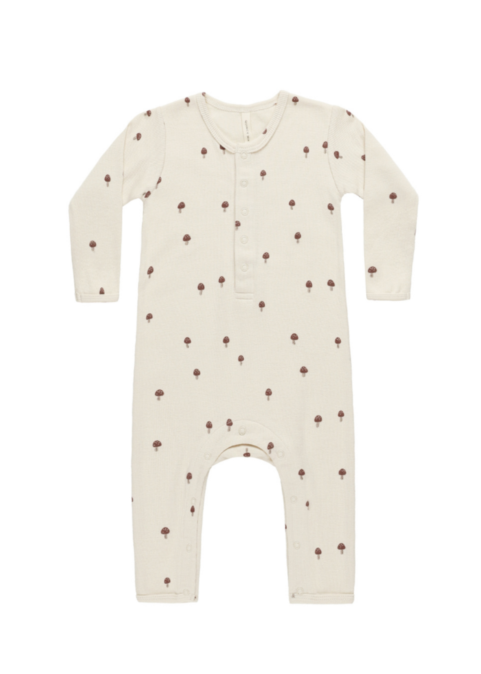 Quincy Mae Mushrooms Ribbed Baby Jumpsuit
