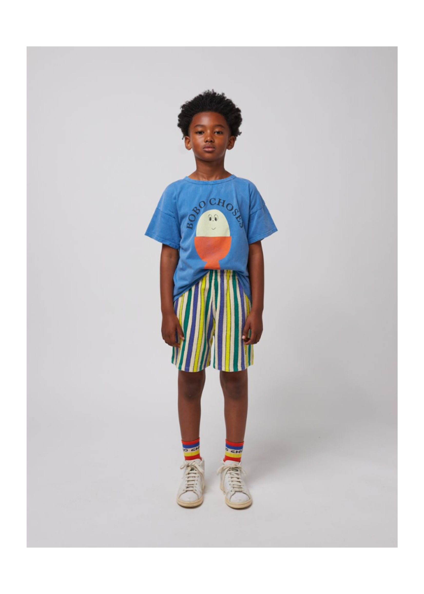 Bobo Choses Multicolor Stripes Terry Cloth Bermuda Shorts
