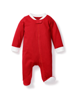 Petite Plume Red with White Piping Knit Onesie