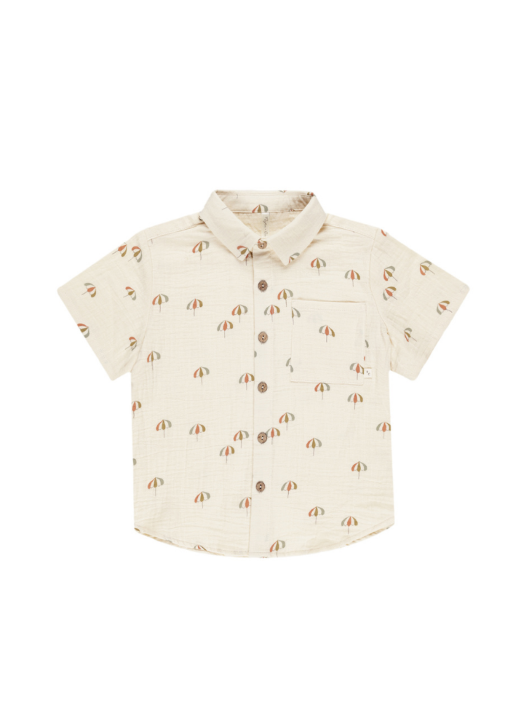 Rylee + Cru Collared Short Sleeve Shirt - Umbrellas