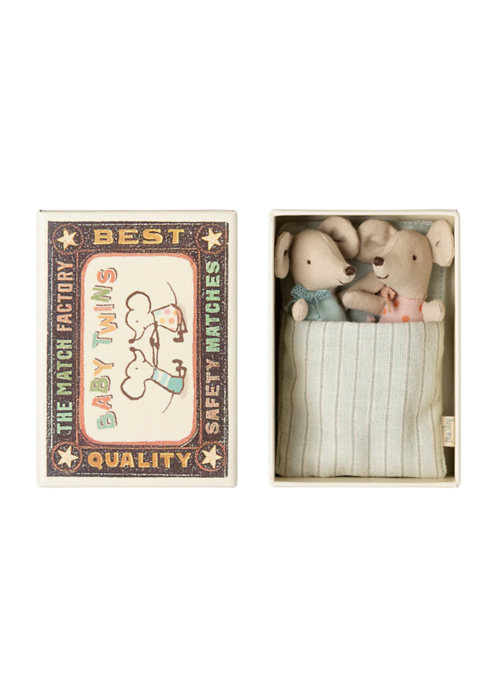 Maileg Twins, Baby Mice in Matchbox