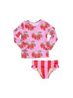 Pink Chicken Baby Rash Guard Set