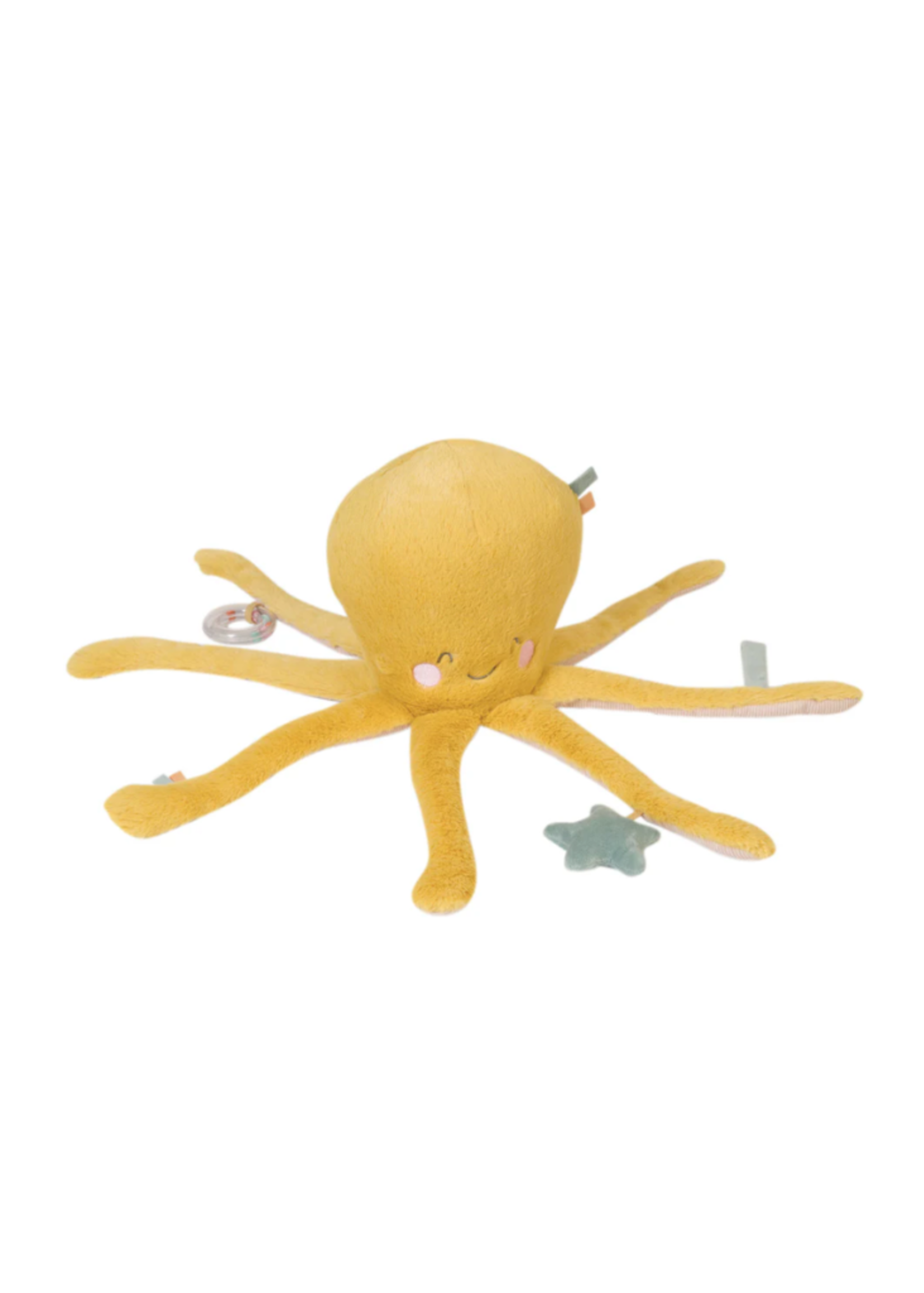 Saro Multi-Activity Fluffy Octopus - Mustard
