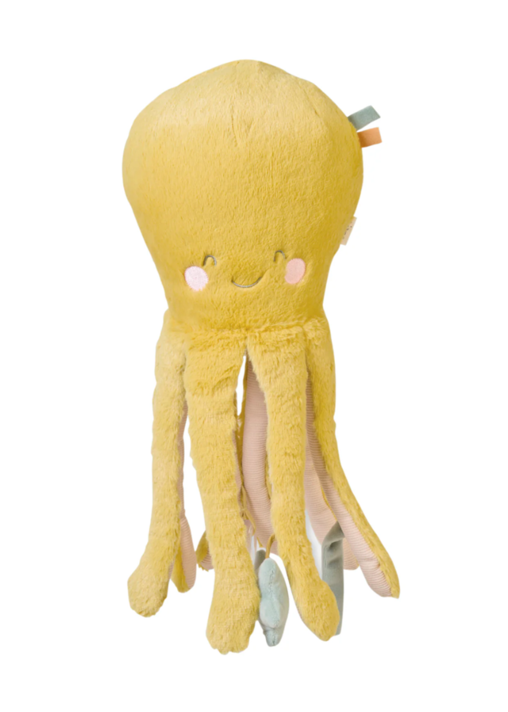 Saro Multi-Activity Fluffy Octopus - Mustard
