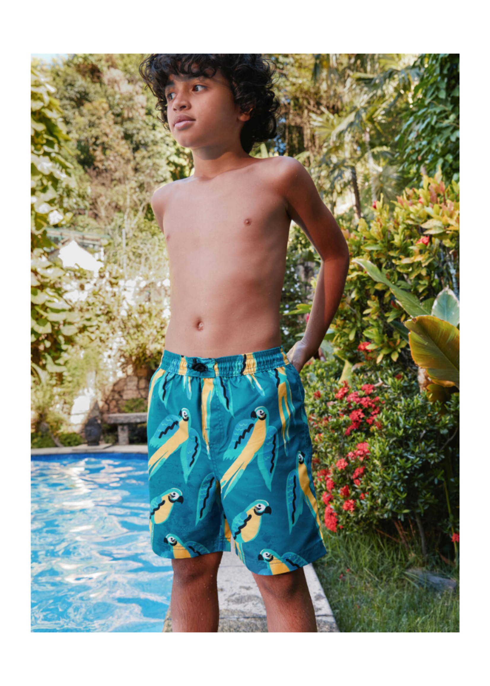 Tea Collection Mid-Length Swim Trunks