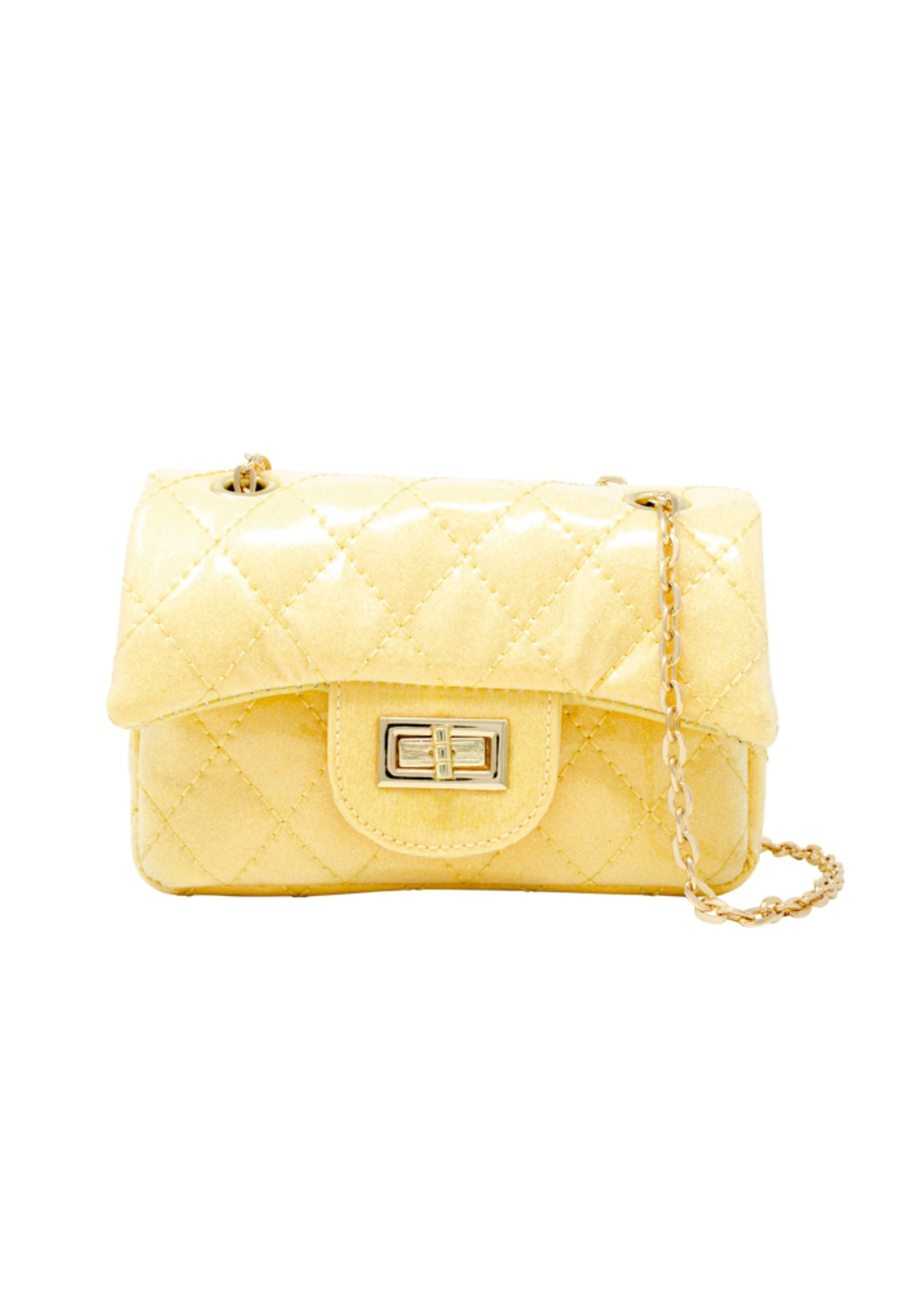 Zomi Gems Classic Quilted Sparkle Mini Purse - Yellow