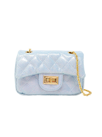 Zomi Gems Classic Quilted Sparkle Mini Purse - Sky Blue