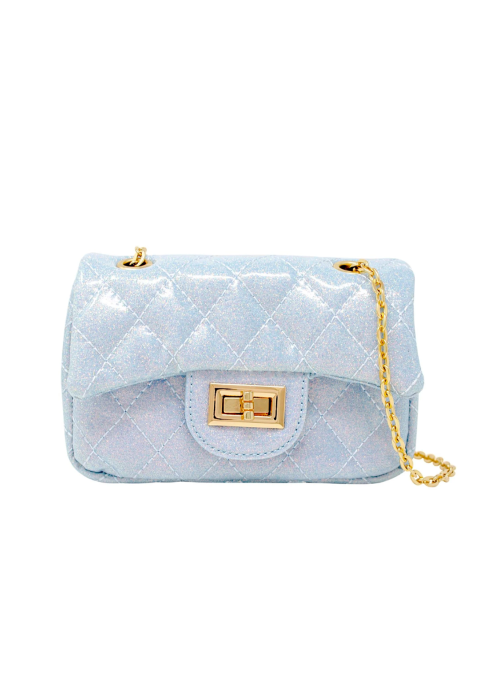 Zomi Gems Classic Quilted Sparkle Mini Purse - Sky Blue