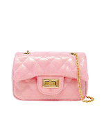 Zomi Gems Classic Quilted Sparkle Mini Purse - Pink Lemonade