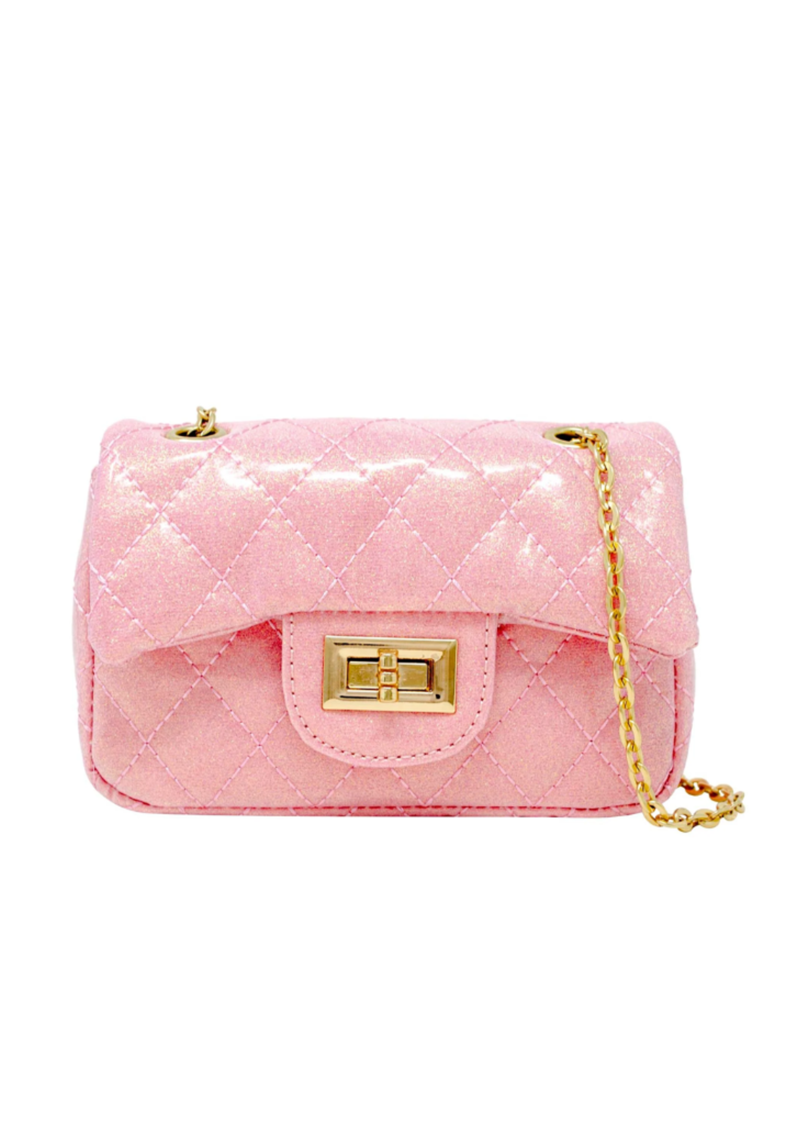 Zomi Gems Classic Quilted Sparkle Mini Purse - Pink Lemonade
