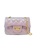 Zomi Gems Classic Quilted Sparkle Mini Purse - Baby Purple