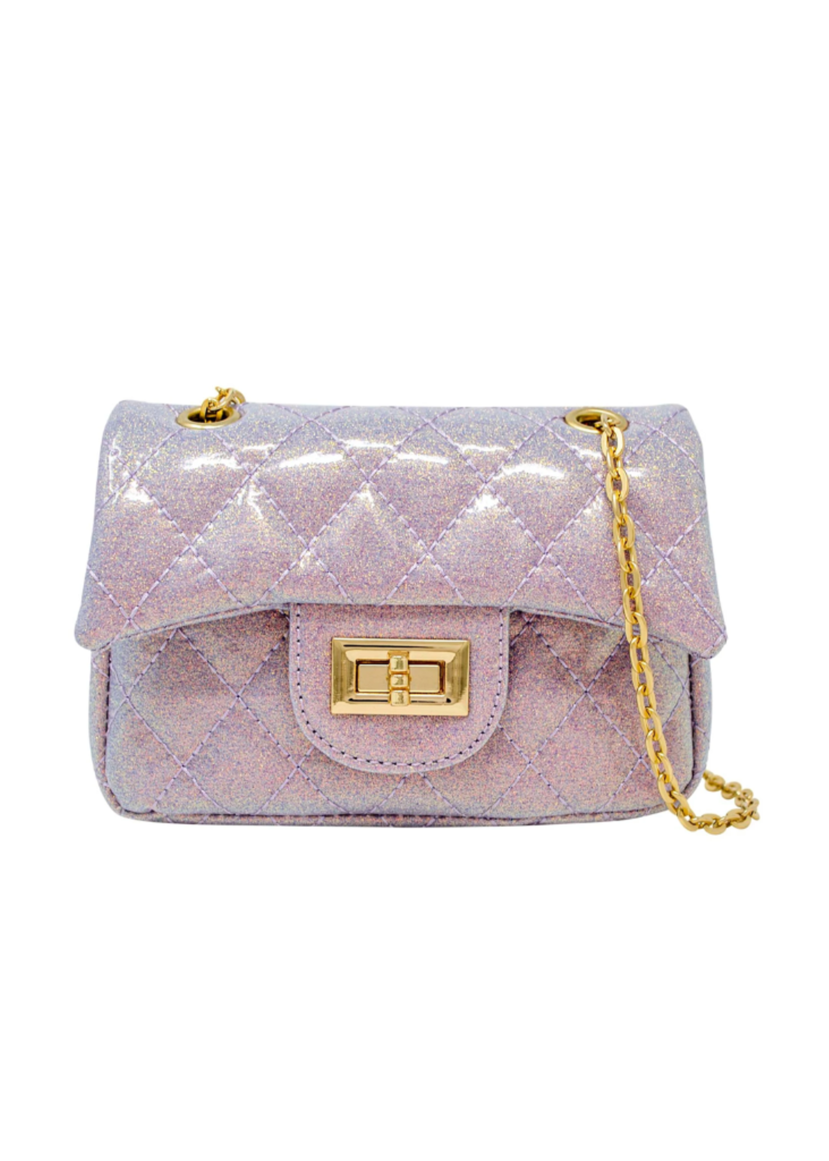 Zomi Gems Classic Quilted Sparkle Mini Purse - Baby Purple