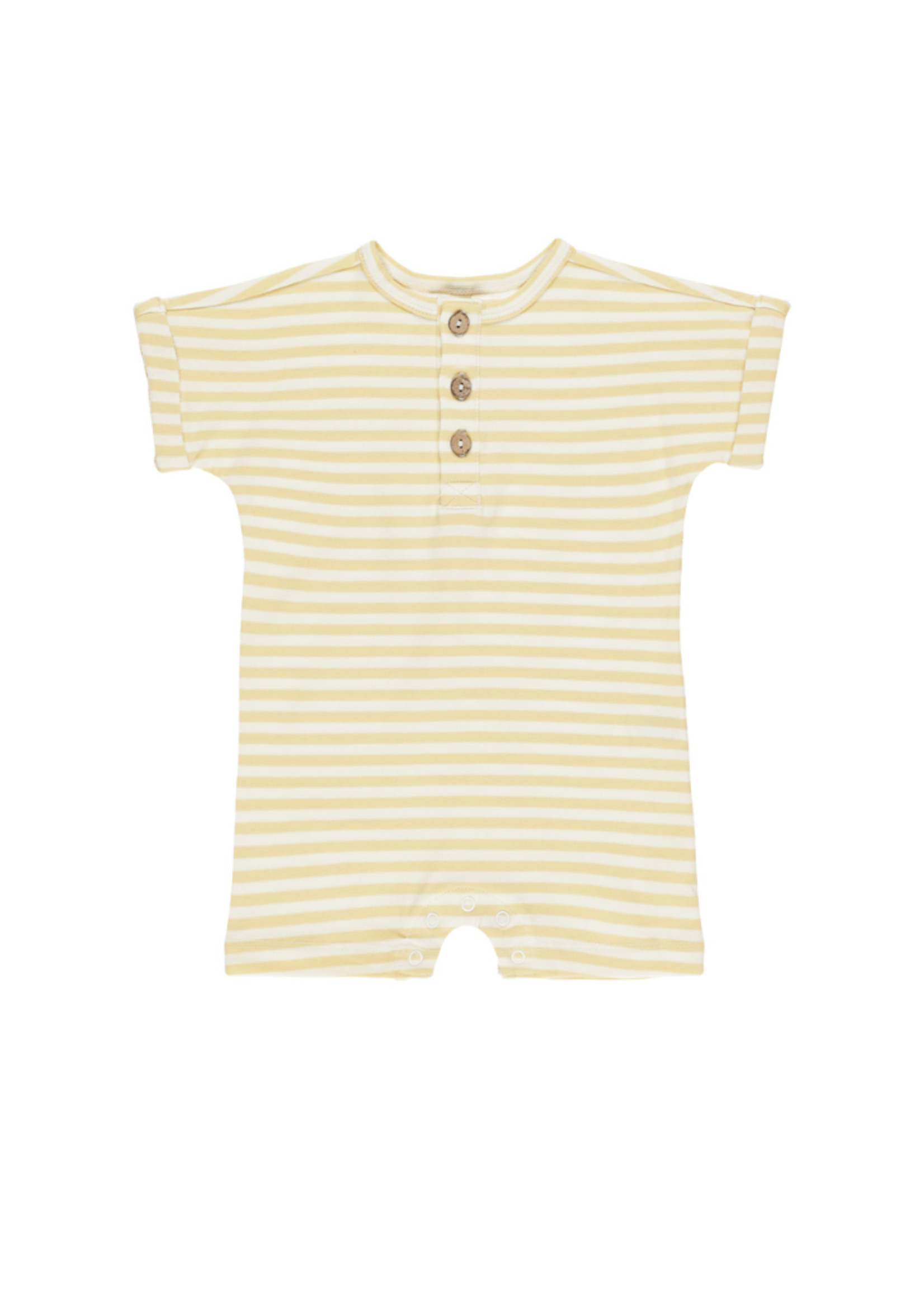 Quincy Mae Short Sleeve One-Piece - Yellow Stripe