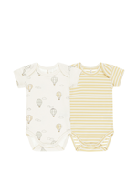 Quincy Mae Short Sleeve Bodysuit - Yellow Stripe