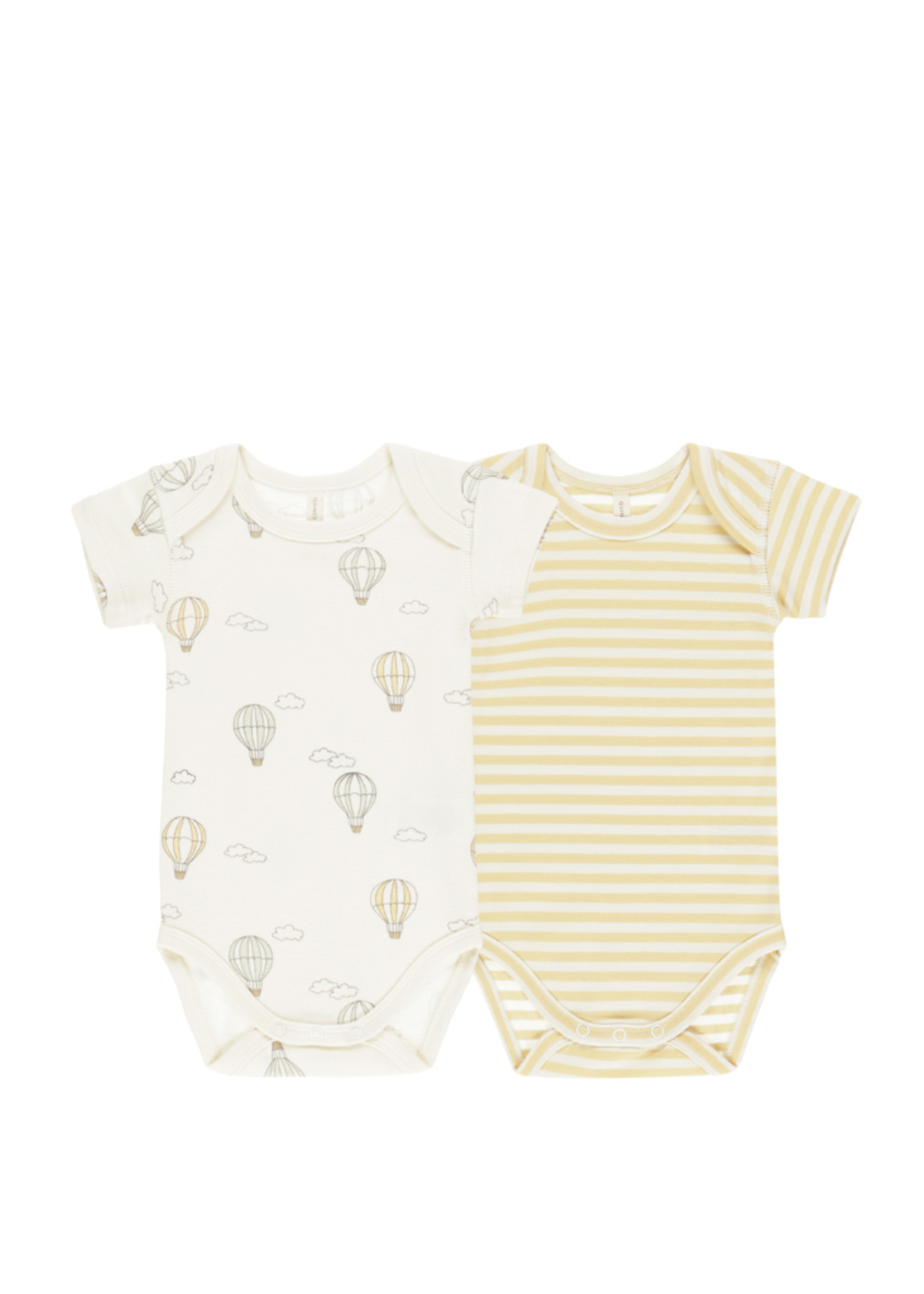 Quincy Mae Short Sleeve Bodysuit - Yellow Stripe