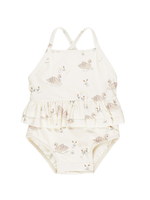 Quincy Mae Ruffle One-Piece Swimsuit - Swans