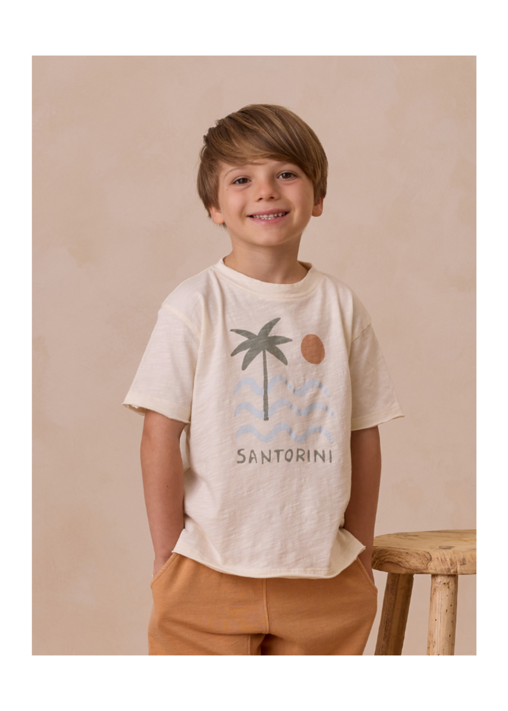 Rylee + Cru Raw Edge Tee - Santorini