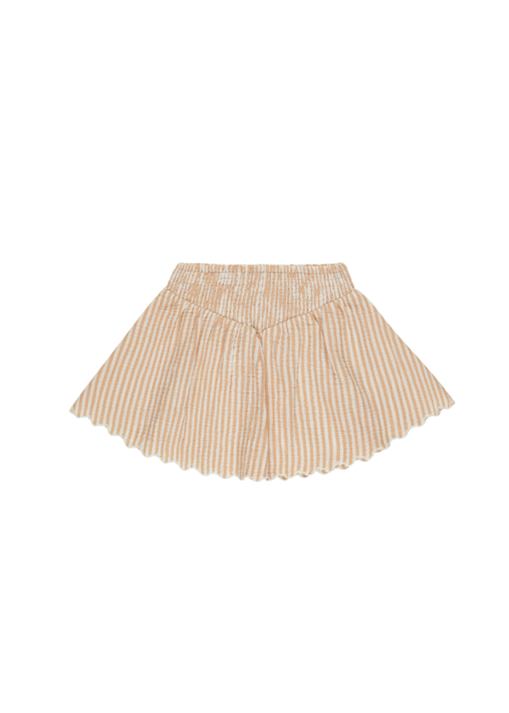 Rylee + Cru Smocked V Mini Skirt - Grapefruit Stripe