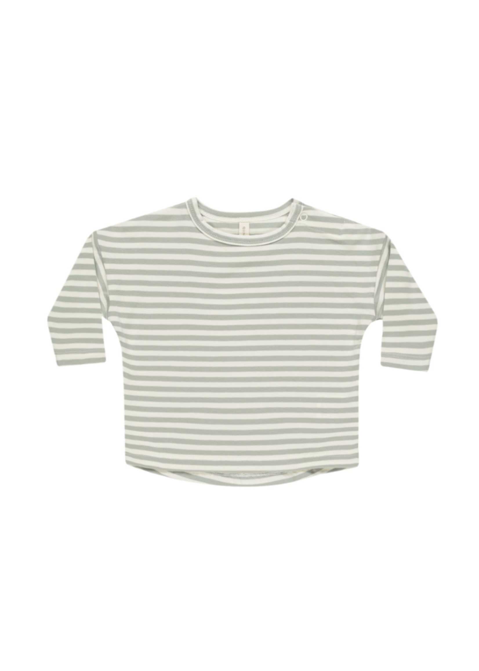 Quincy Mae Long Sleeve Tee - Sage Stripe