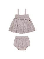 Quincy Mae Mae Smocked Top + Bloomer Set - Lavender