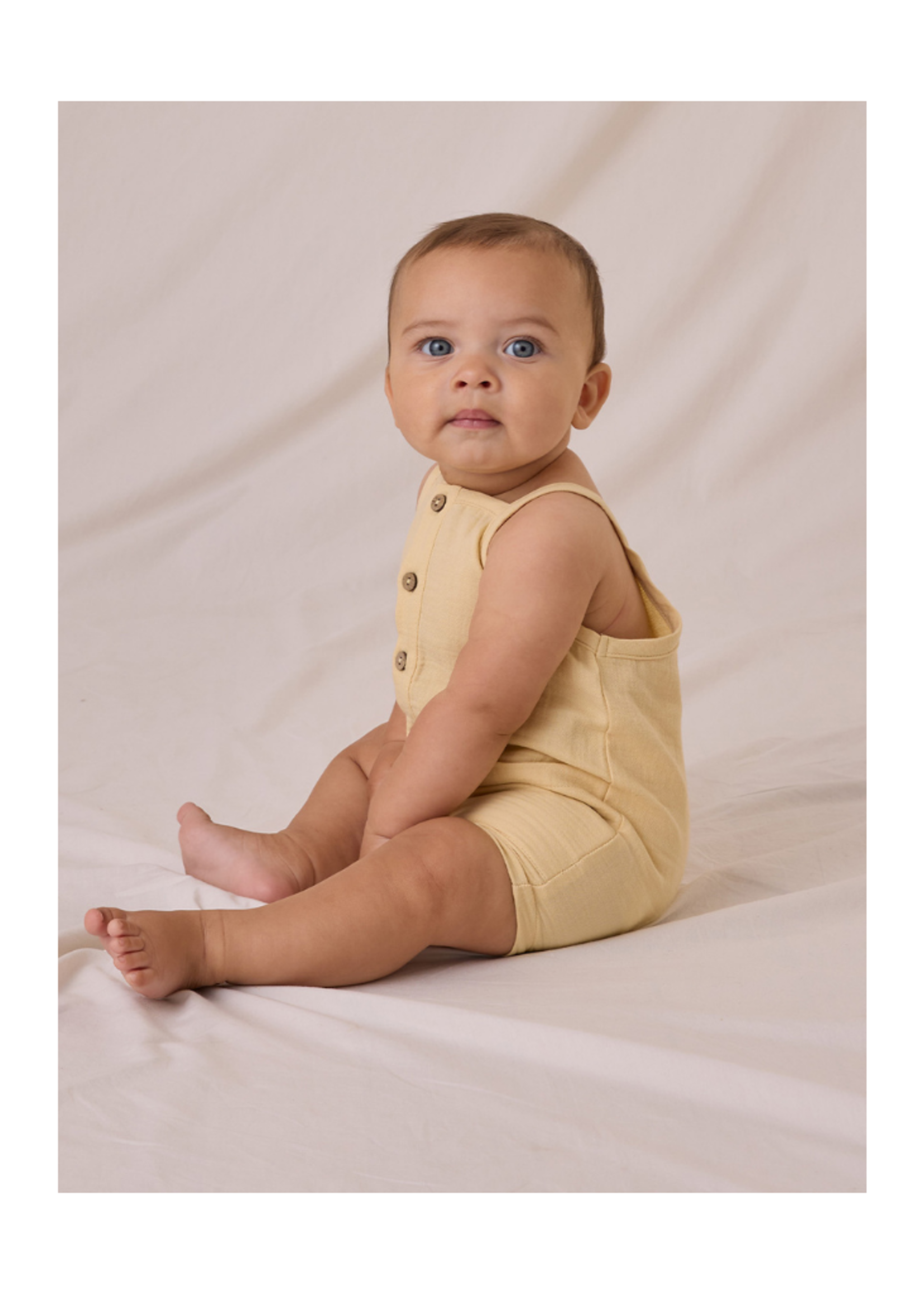 Quincy Mae Oakley Romper - Yellow