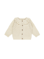Quincy Mae Ruffle Collar Cardigan - Natural