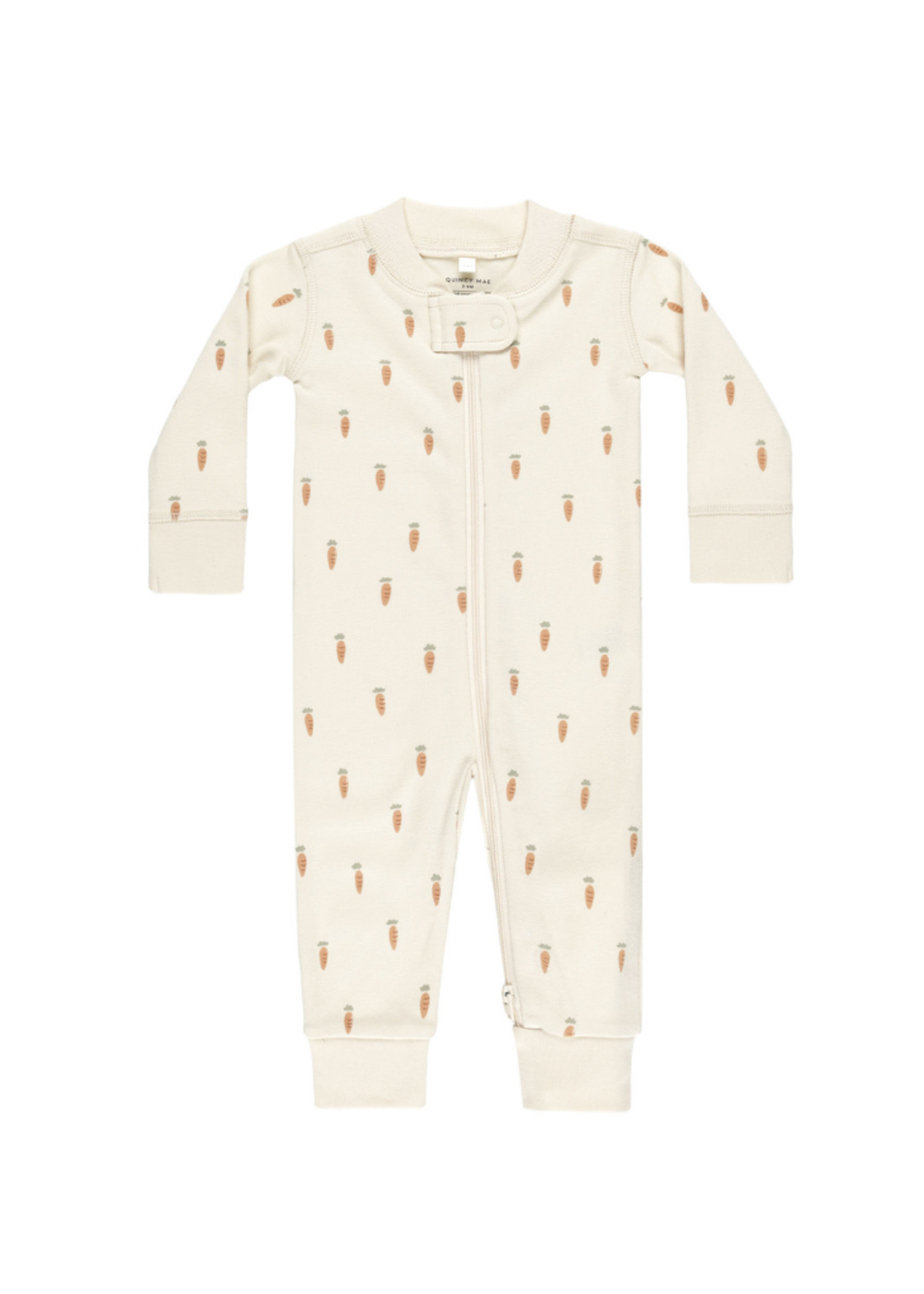 Quincy Mae Zip Longsleeve Sleeper - Carrots