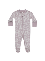Quincy Mae Zip Long Sleeve Footie - Lavender Ditsy