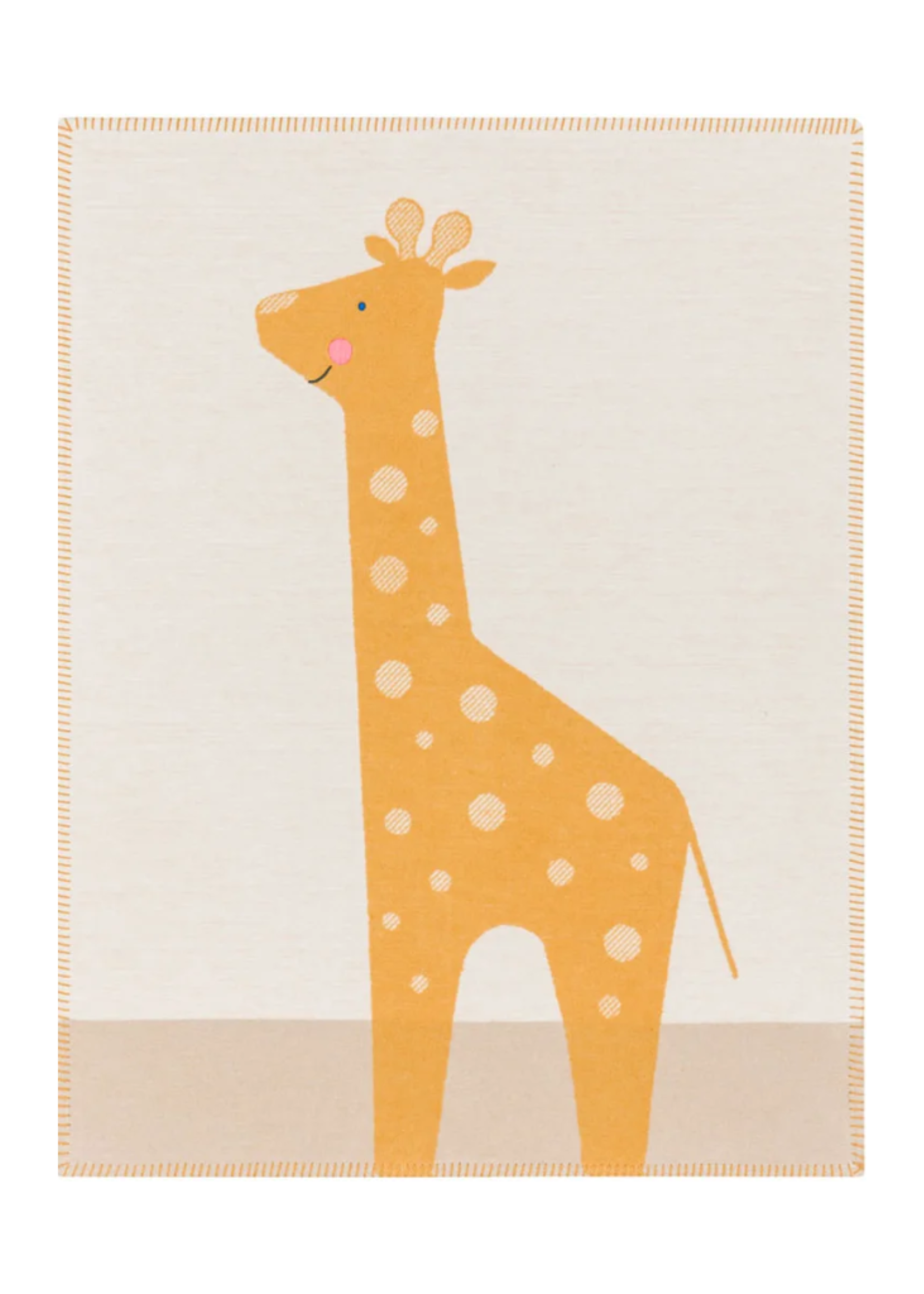 David Fussenegger Lili Embroidered Baby Blanket - Off White Giraffe