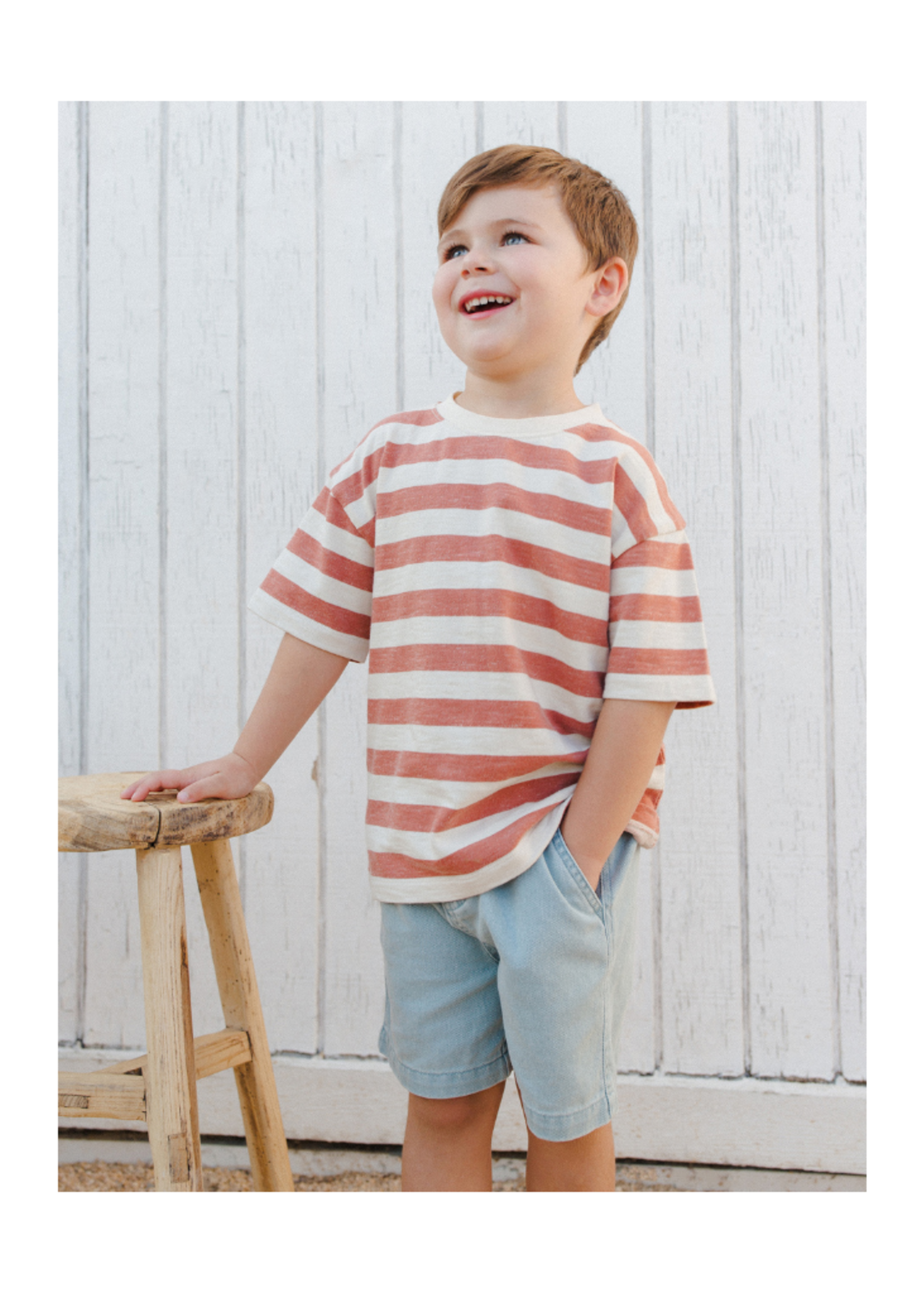 Rylee + Cru Relaxed Tee - Poppy Stripe
