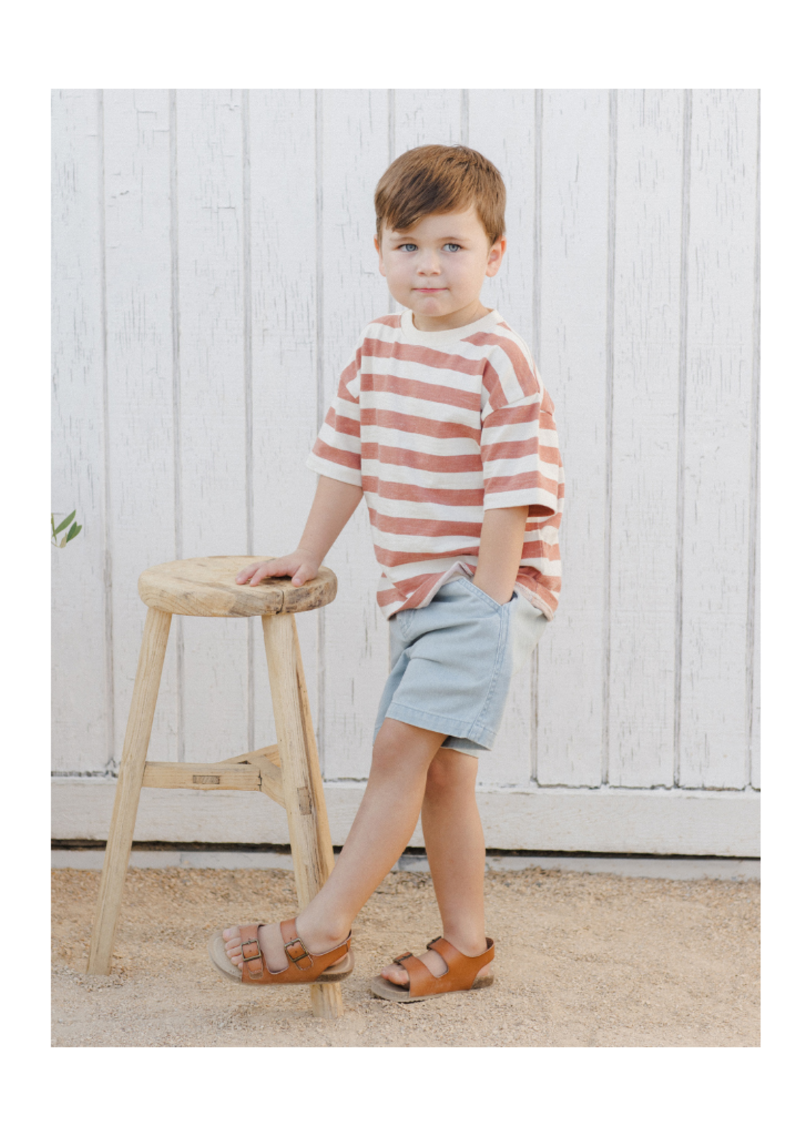 Rylee + Cru Relaxed Tee - Poppy Stripe