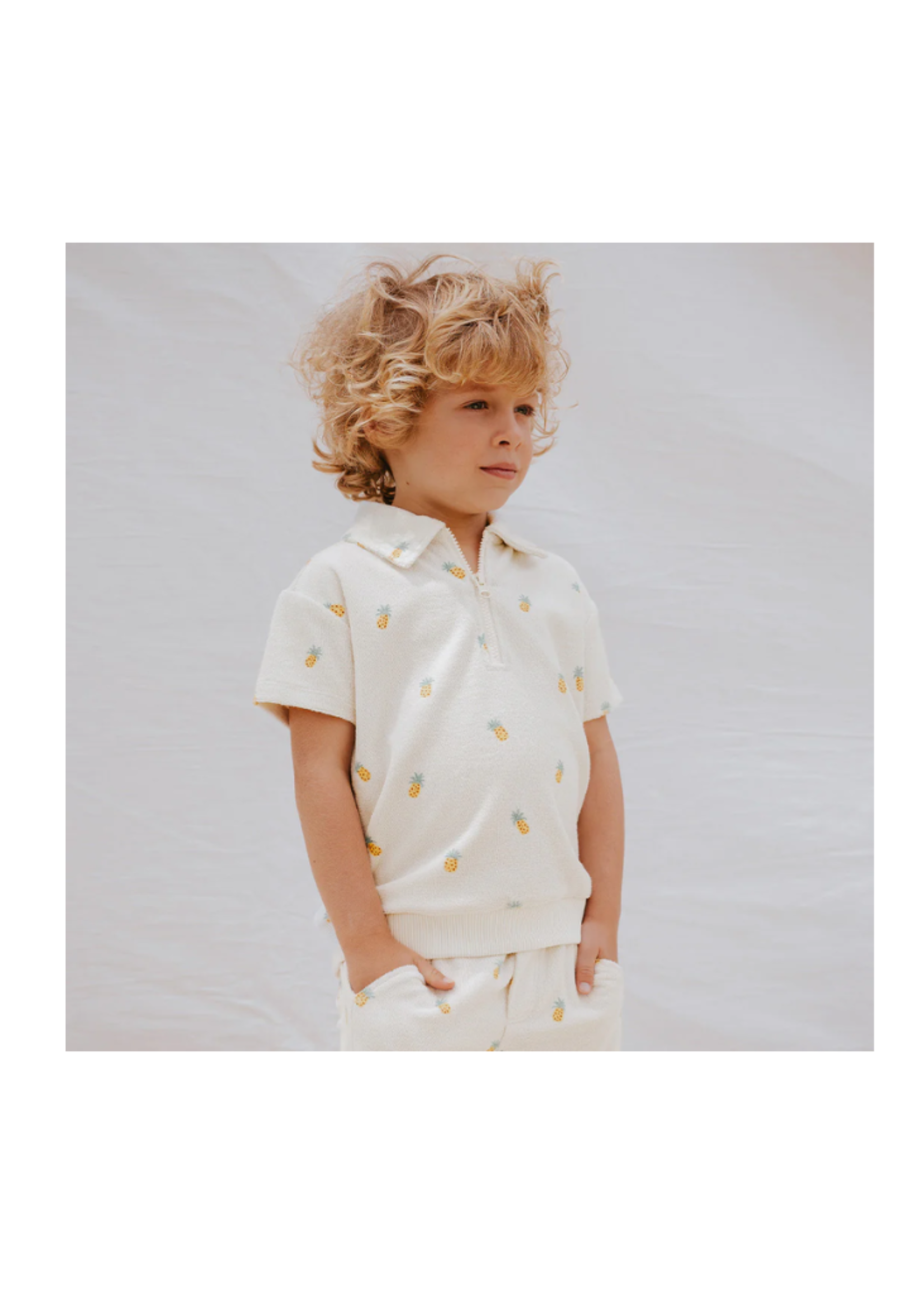 Miles The Label Pineapple Tery Cloth Polo