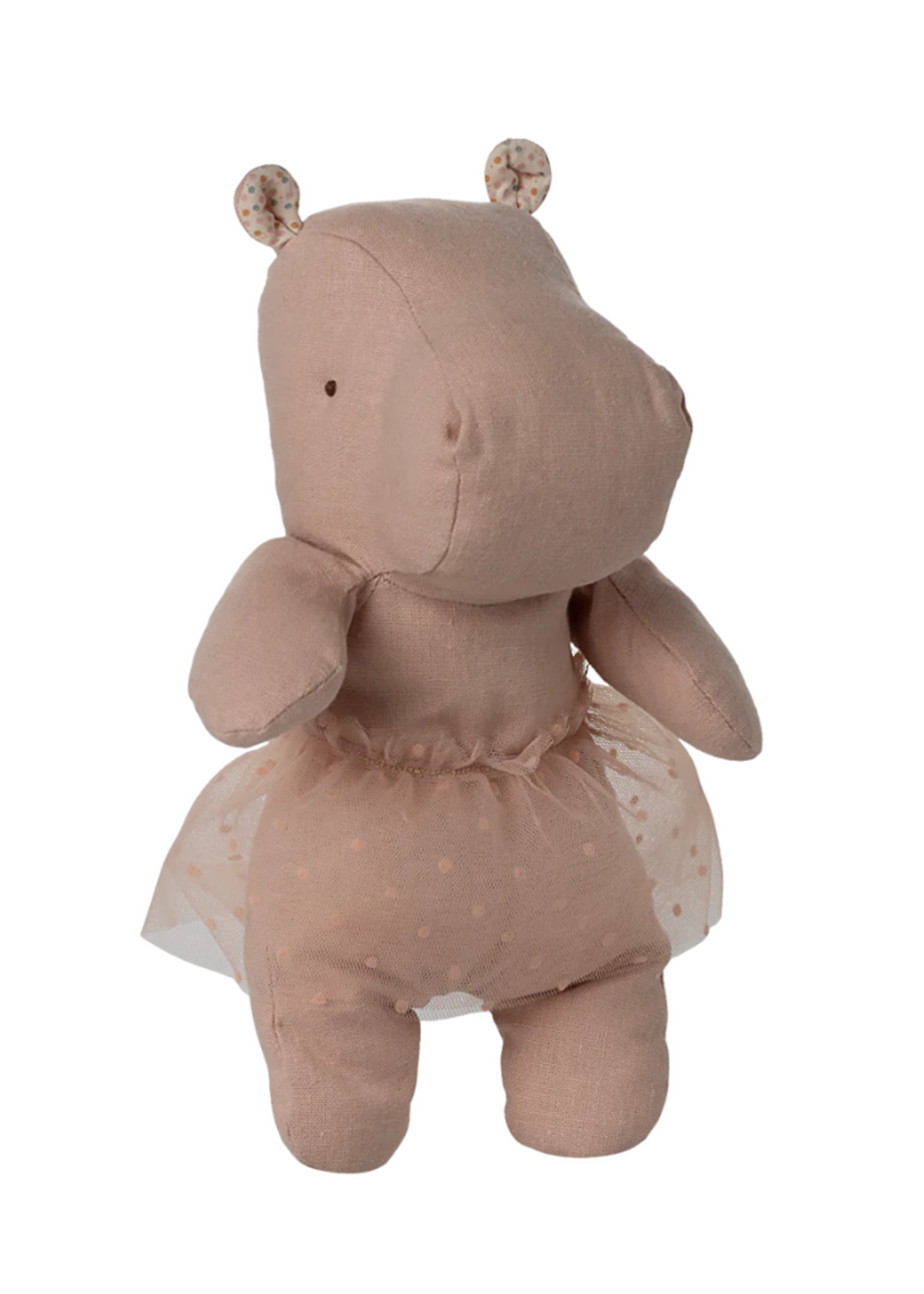 Maileg Hippo with Skirt, Small - Soft Rose
