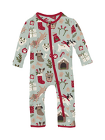 Kickee Pants Aloe Christmas Dogs Coverall