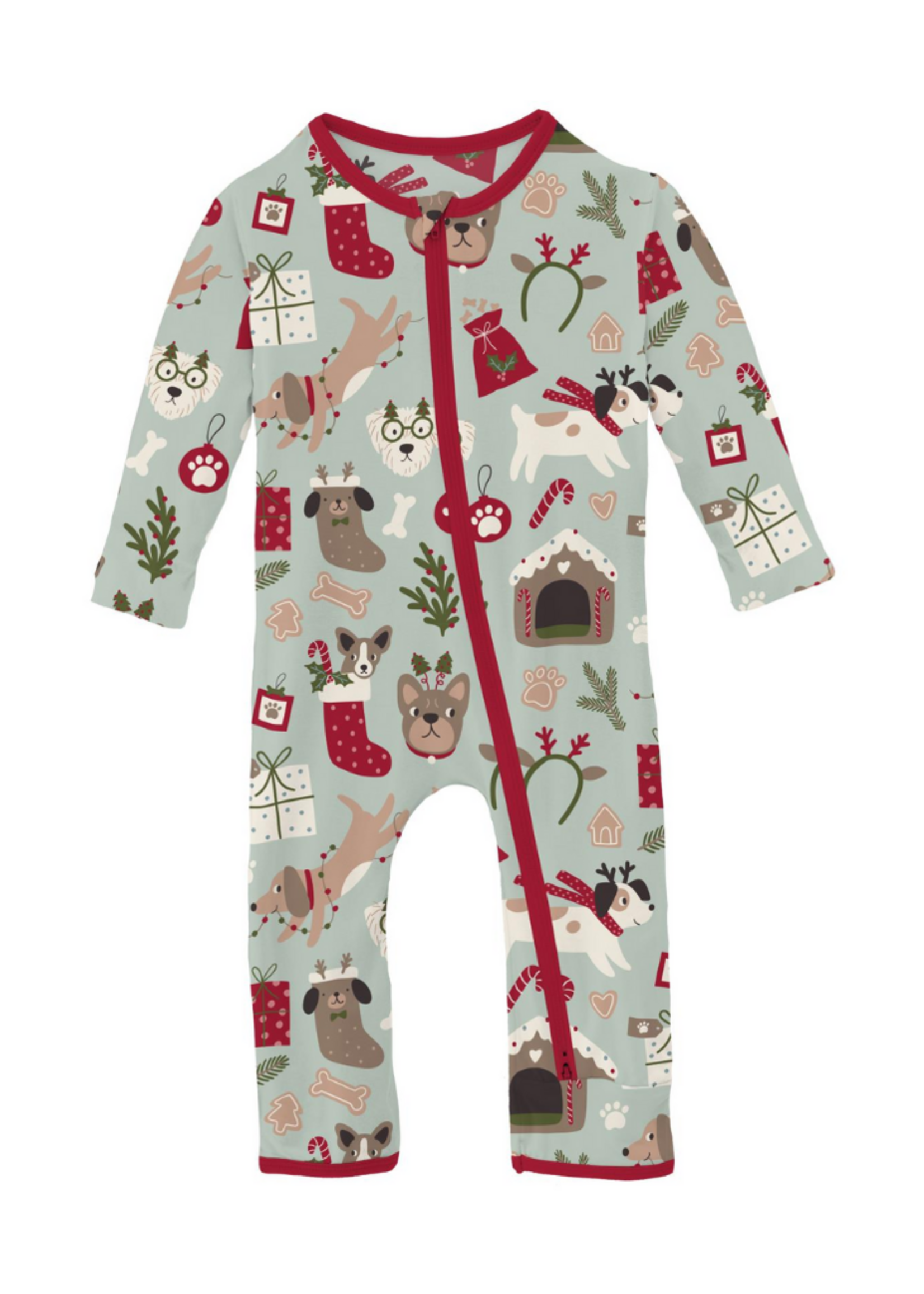 Kickee Pants Aloe Christmas Dogs Coverall