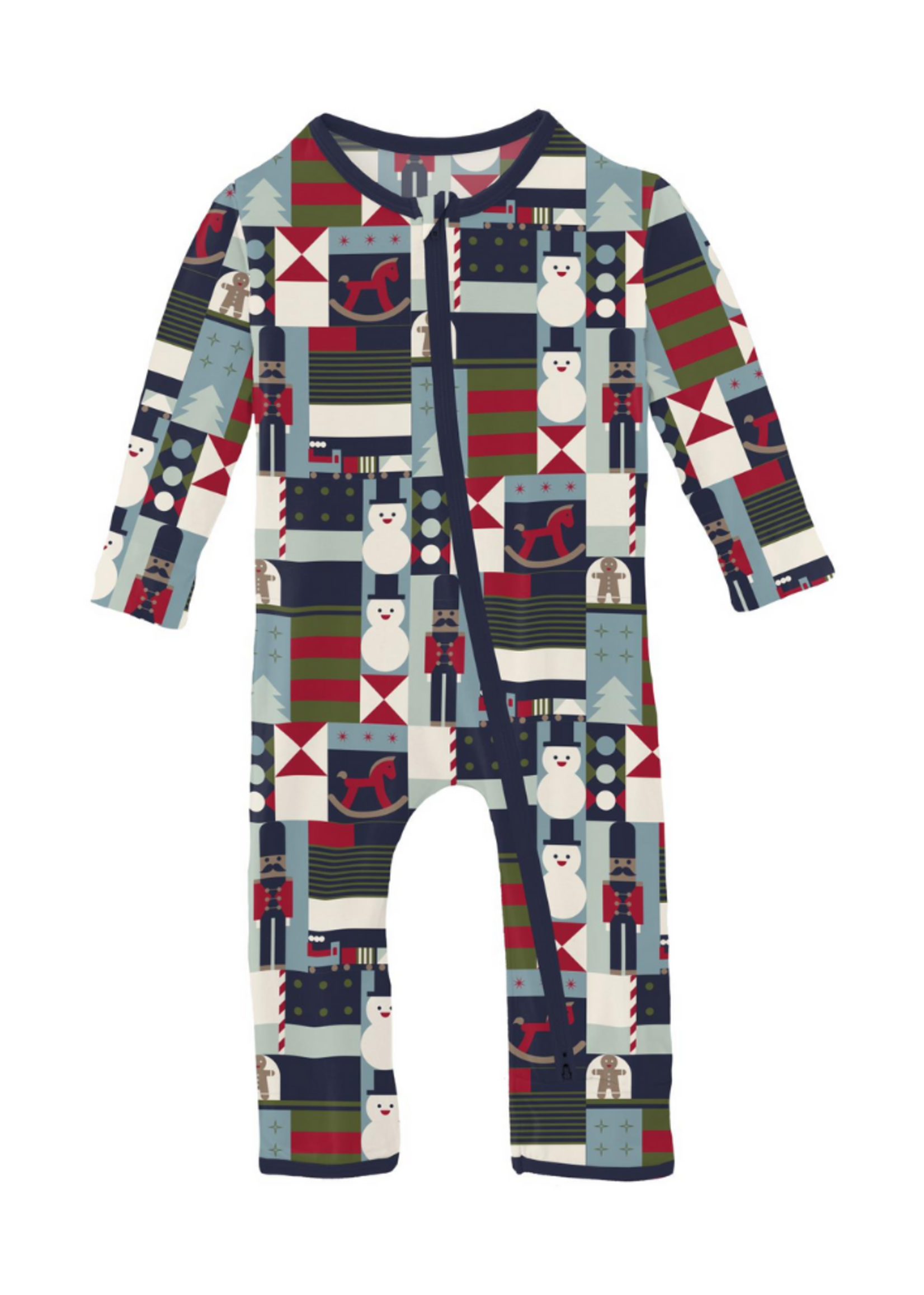 Kickee Pants Peacoat Mod Christmas Coverall
