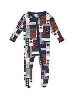 Kickee Pants Peacoat Mod Christmas Footie