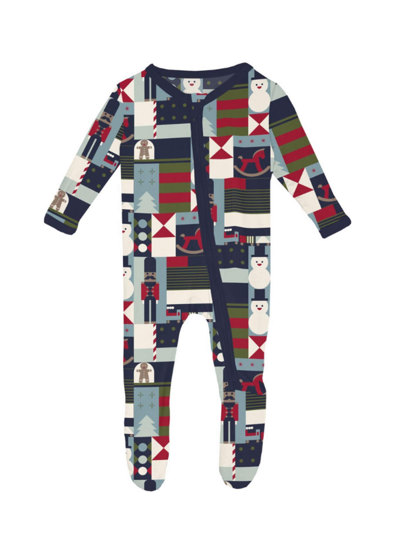 Kickee Pants Peacoat Mod Christmas Footie